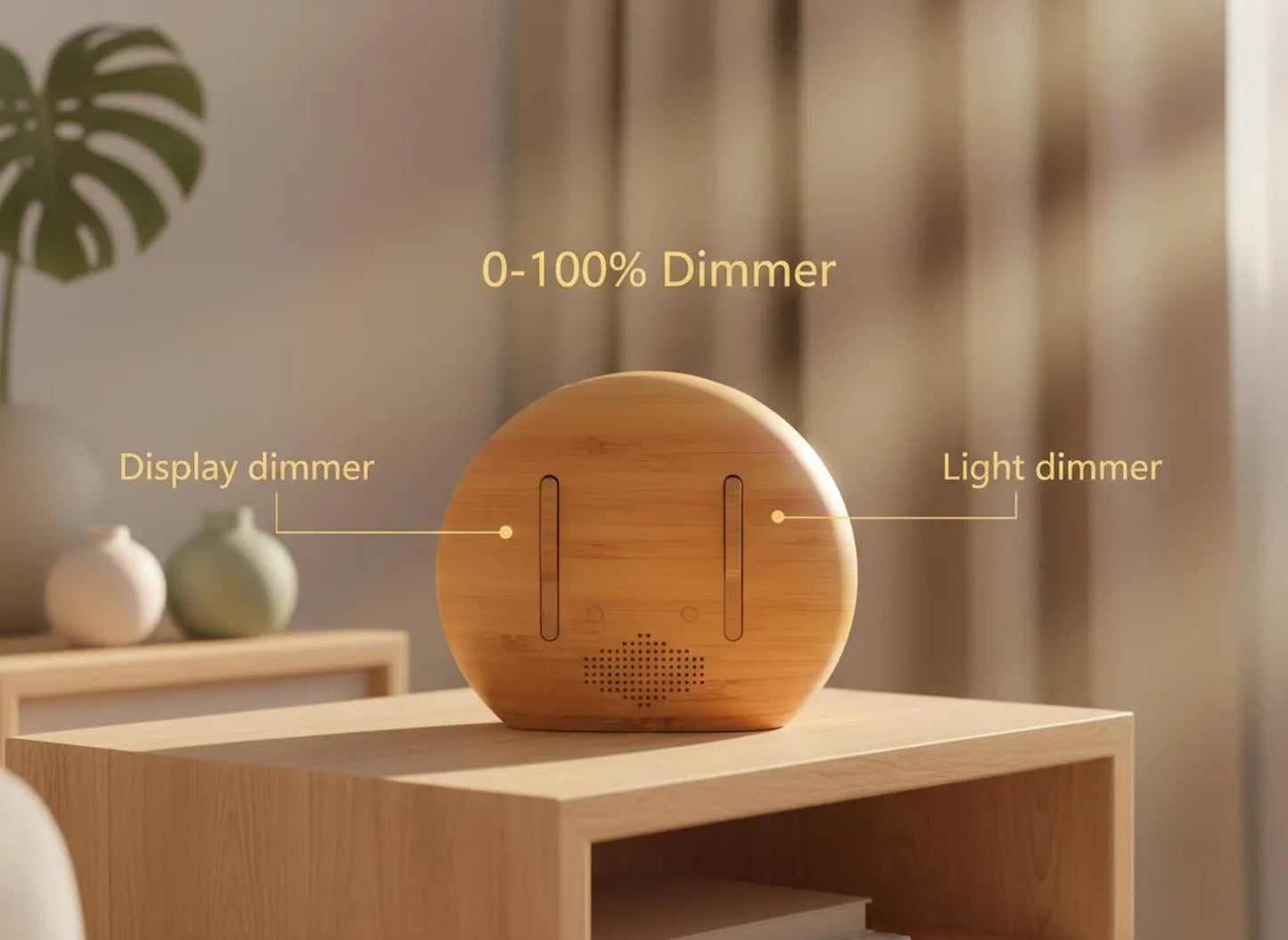 Semicircular Sunrise Wake-Up Clock, Multimode Bedside Timer With Calming Audio Library And Tunable Ambient Lighting