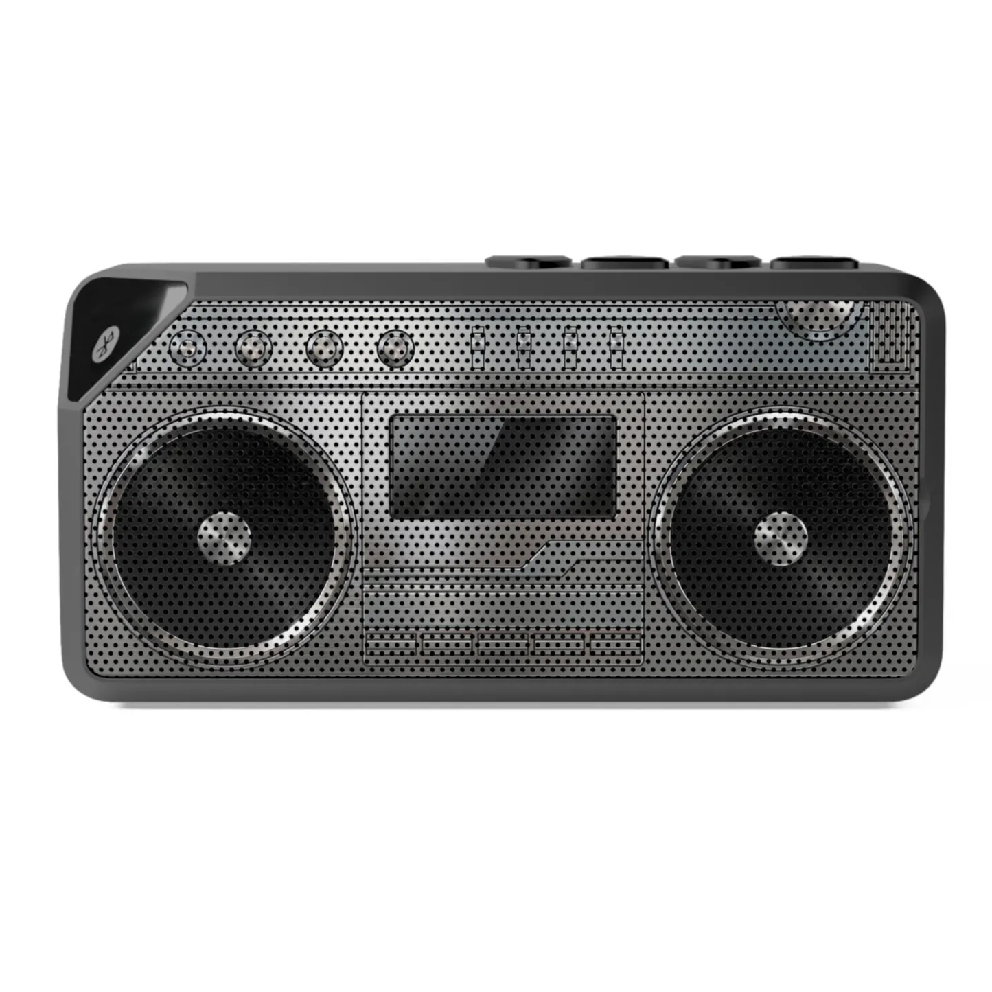 Retro Pattern Wireless Audio Player, Compact Rectangle Speaker Supporting Wired Input And External Storage Playback