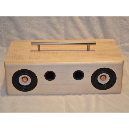 Handcrafted Horizontal Stereo Sound Box, Dual-Driver Wireless Audio System With Portable Top Handle Bluetooth Speaker
