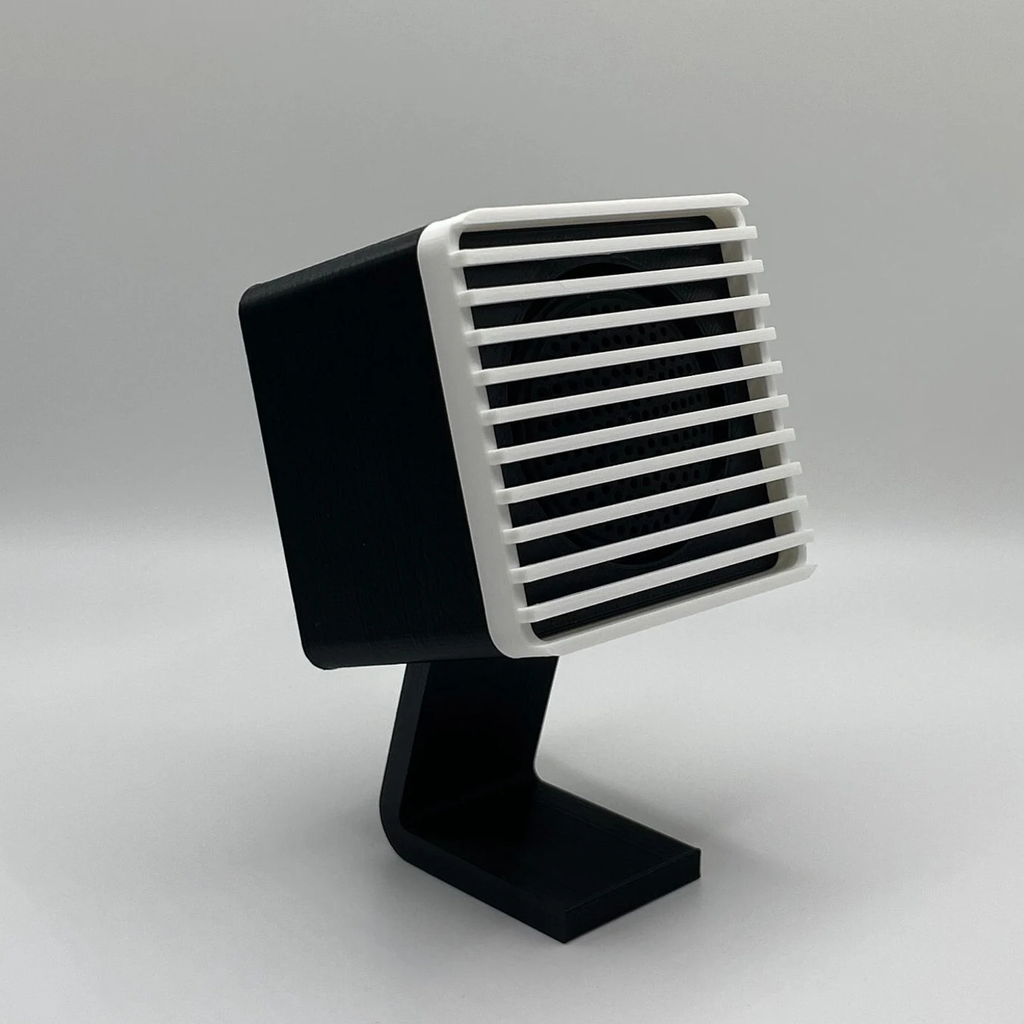 Detachable Square Desktop Wireless Speaker, Slatted Front Shell Audio Device With Independent Compact Sound Unit