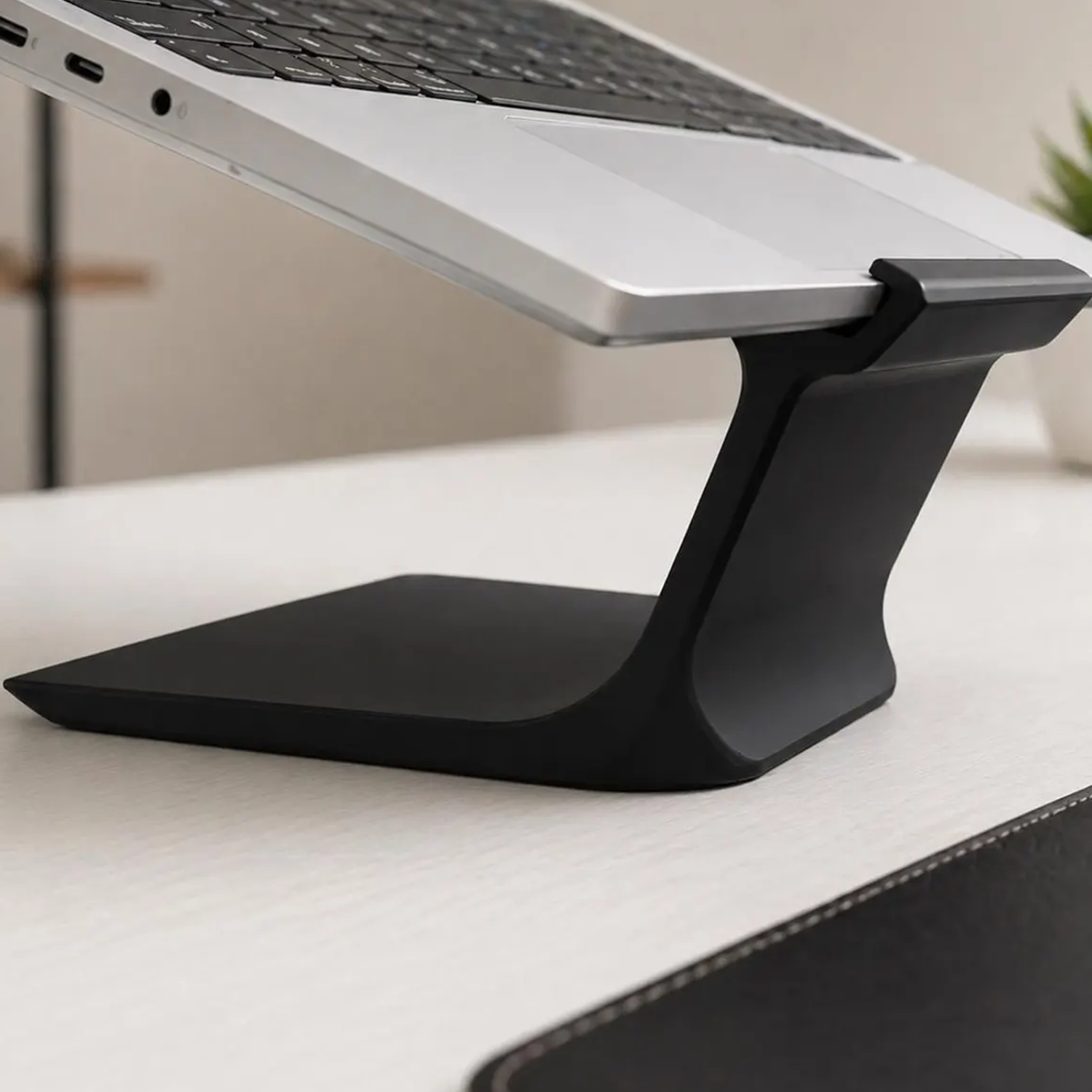 Curved Ergonomic Notebook Elevator, Sleek Desktop Riser To Optimize Posture And Improve Surface Ventilation