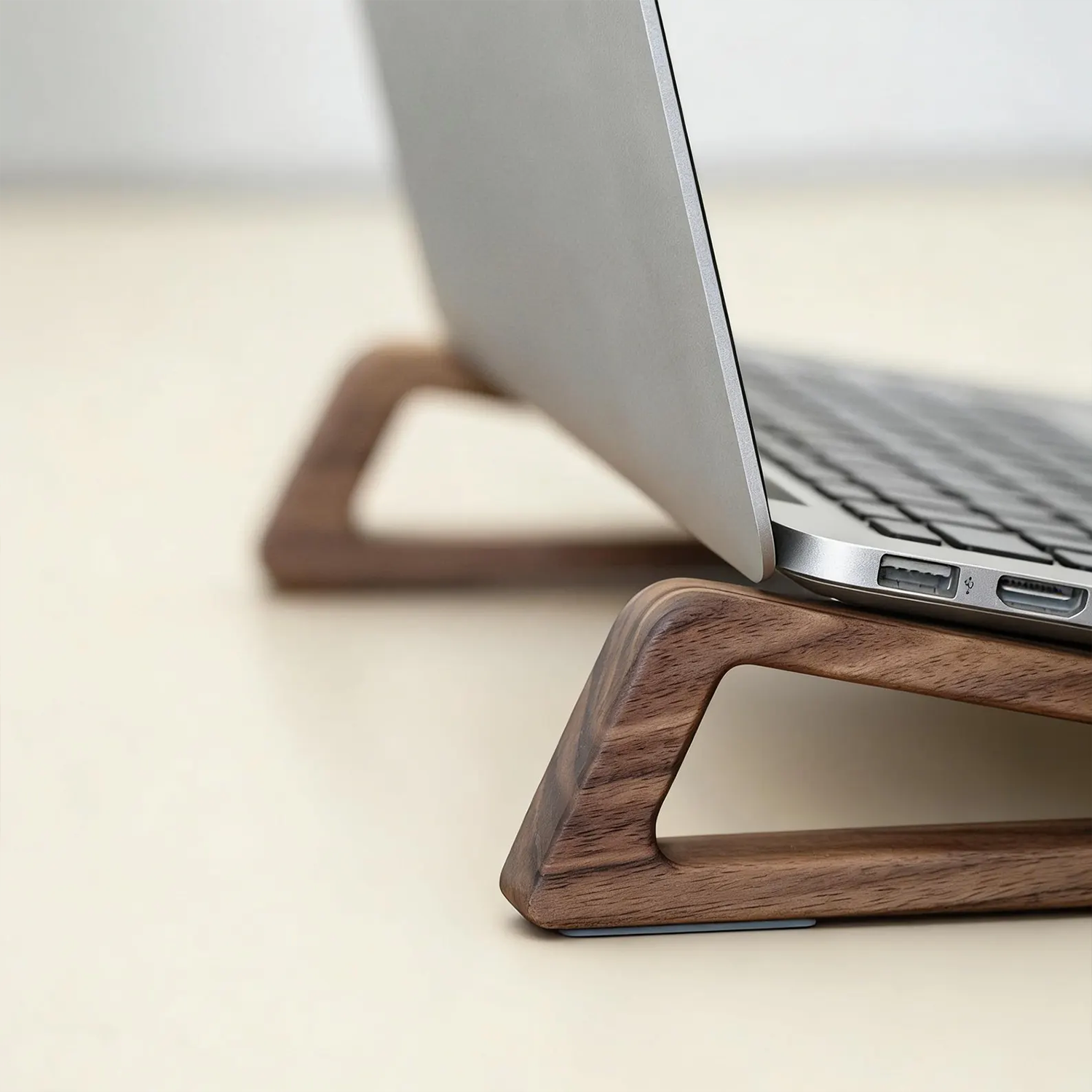 Open Frame Ergonomic Notebook Riser, Streamlined Slanted Desktop Support Bracket For Improved Working Posture