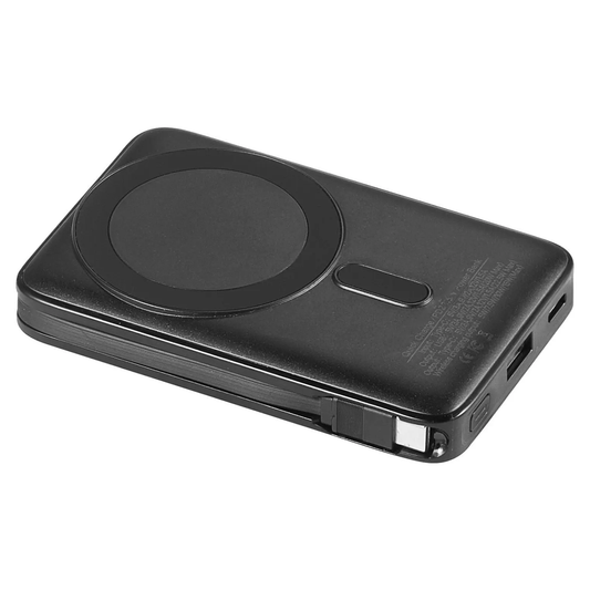 Magnetic Wireless Portable Charger, Multi-Port External Battery Pack Equipped With Retractable Cable And Foldable Support Bracket Power Bank