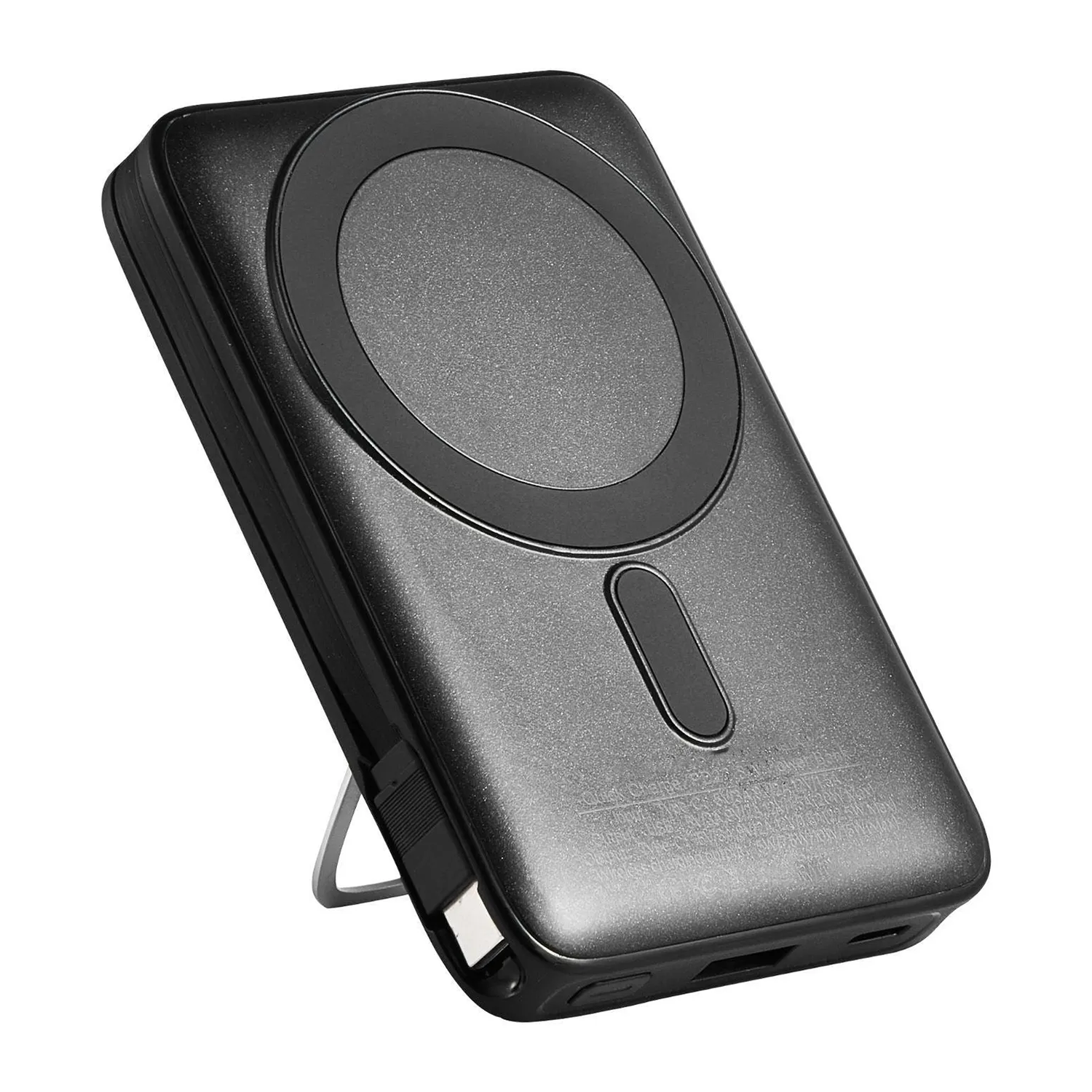 Magnetic Wireless Portable Charger, Multi-Port External Battery Pack Equipped With Retractable Cable And Foldable Support Bracket Power Bank