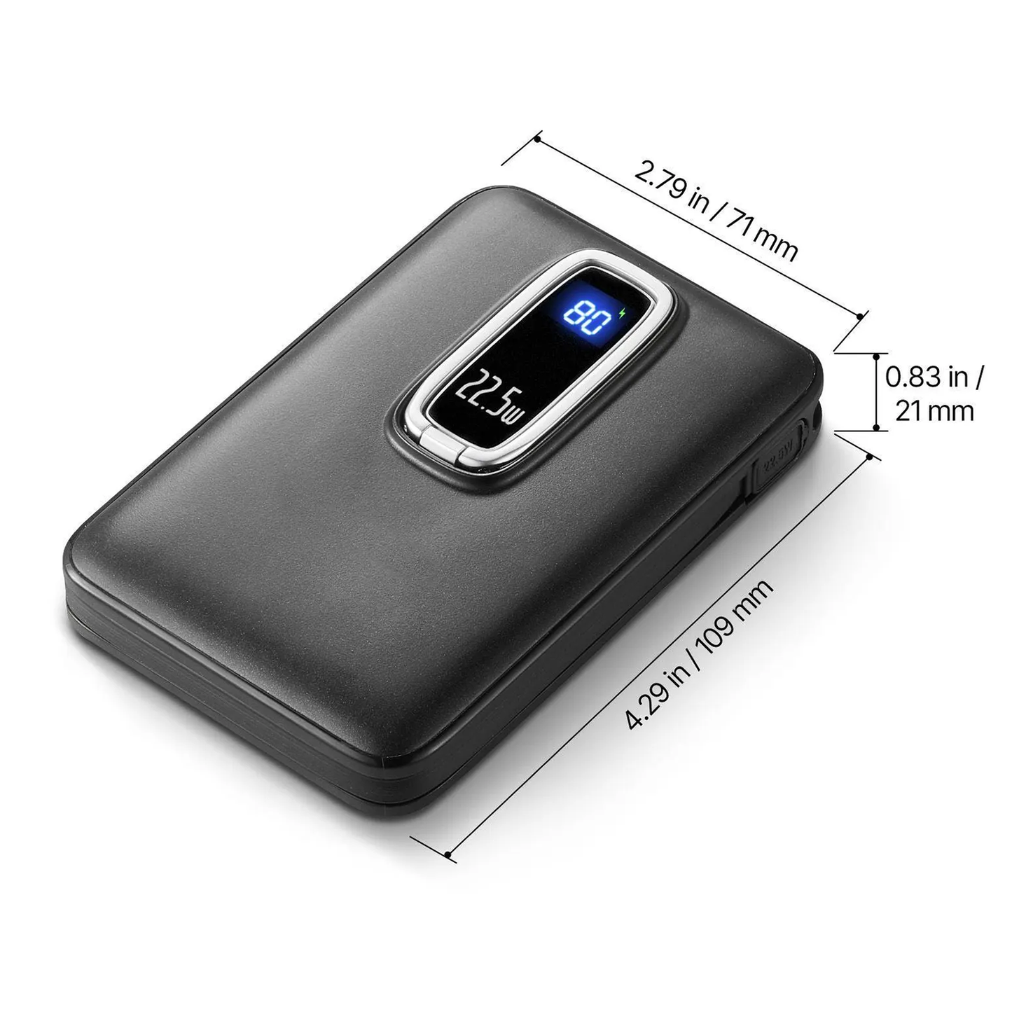 Magnetic Wireless Portable Charger, Multi-Port External Battery Pack Equipped With Retractable Cable And Foldable Support Bracket Power Bank