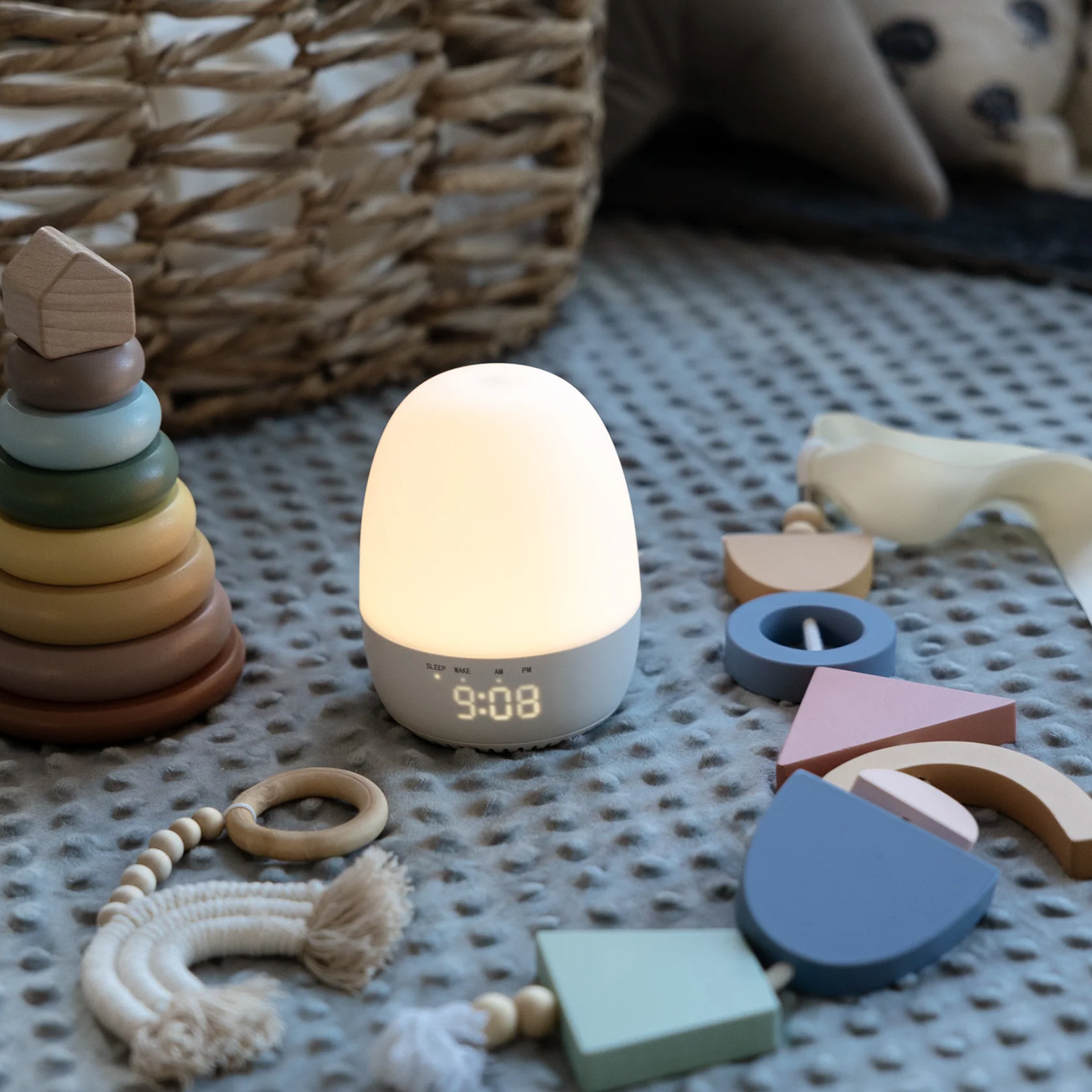 Kid-Friendly Sleep Training Night Lamp, Multi-Tone White Noise Light Clock With Custom Rest & Wake Timers