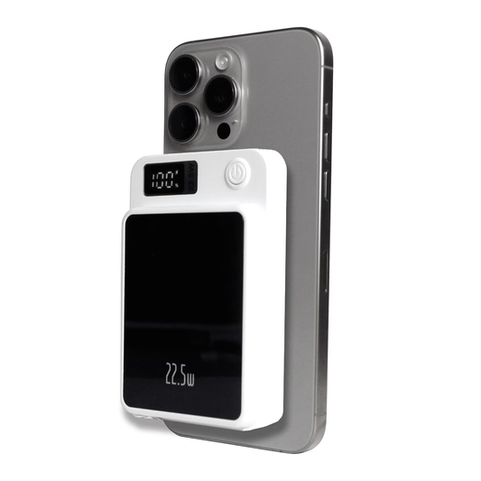 Compact Magnetic Power Bank Pack, Multi-Output Portable Charger With Digital Screen And Embedded Connecting Cable