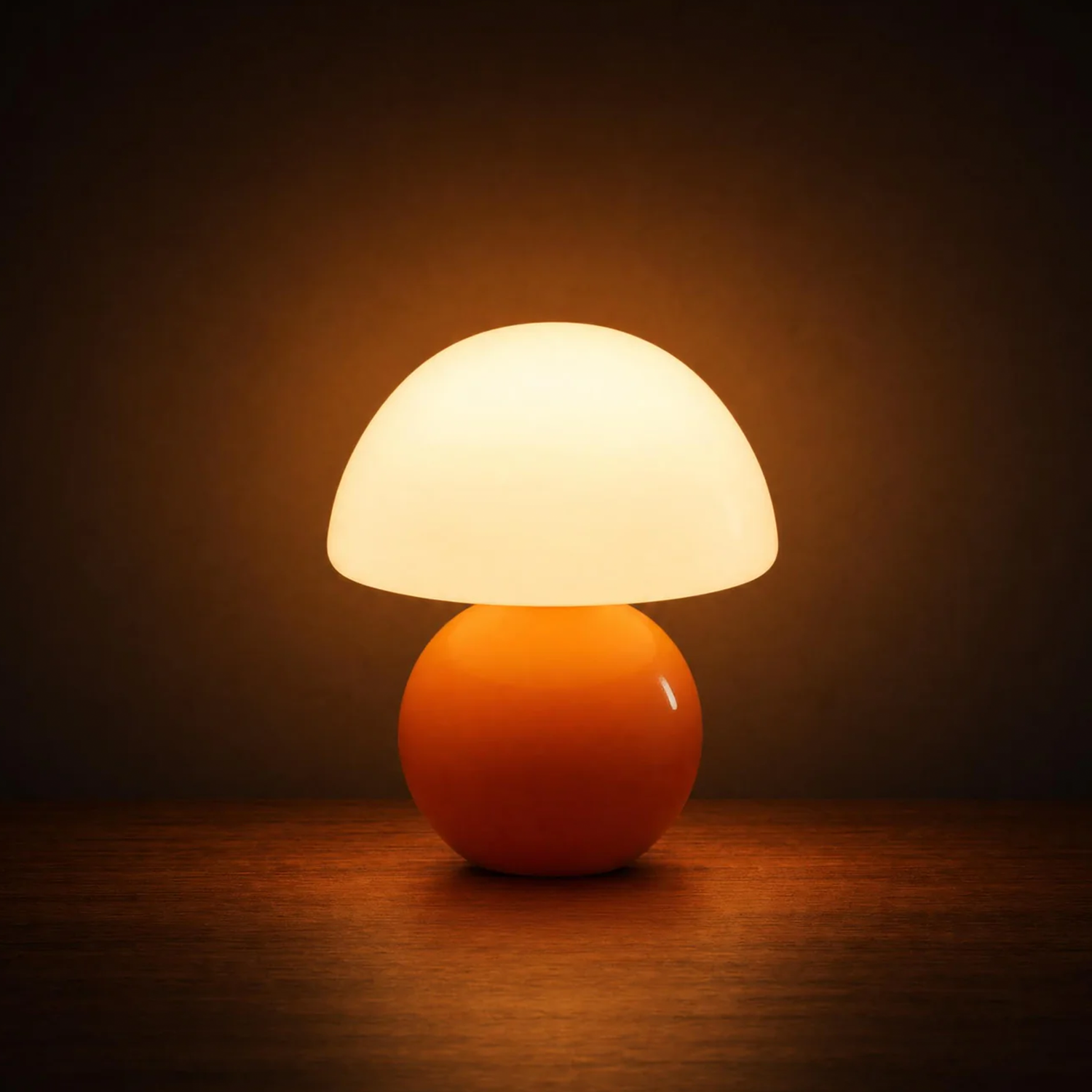 Dimmable Mushroom Shaped Desktop Light, Compact Warm Glow Bedside Ambient Lamp For Shelves And Nightstands