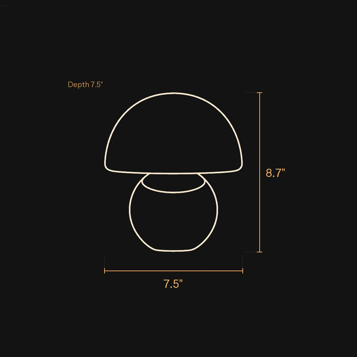 Dimmable Mushroom Shaped Desktop Light, Compact Warm Glow Bedside Ambient Lamp For Shelves And Nightstands