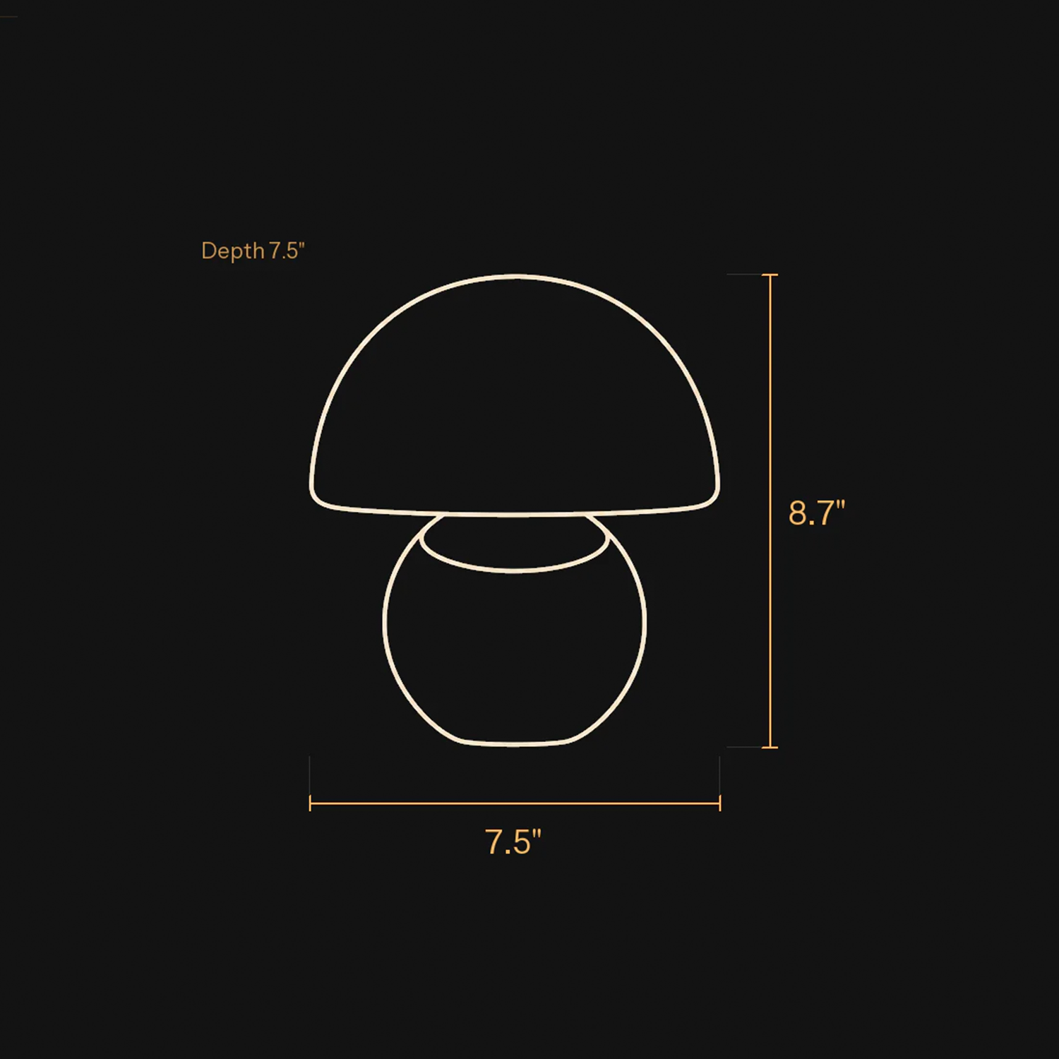 Dimmable Mushroom Shaped Desktop Light, Compact Warm Glow Bedside Ambient Lamp For Shelves And Nightstands