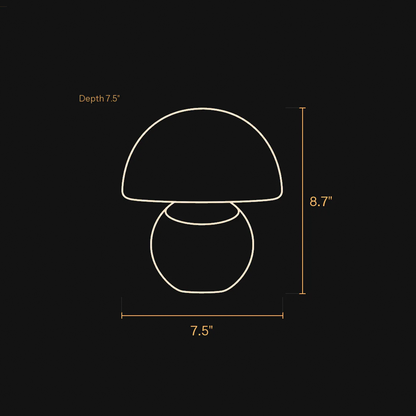 Dimmable Mushroom Shaped Desktop Light, Compact Warm Glow Bedside Ambient Lamp For Shelves And Nightstands