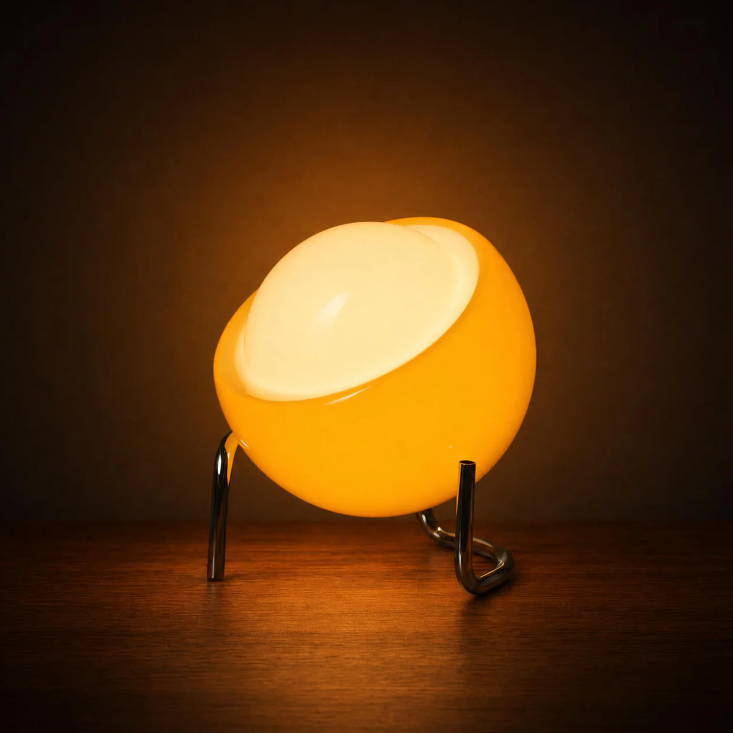 Portable Spherical Table Ambient Lamp, Freestanding Warm Tone Cordless Night Light For Indoor Display Surfaces