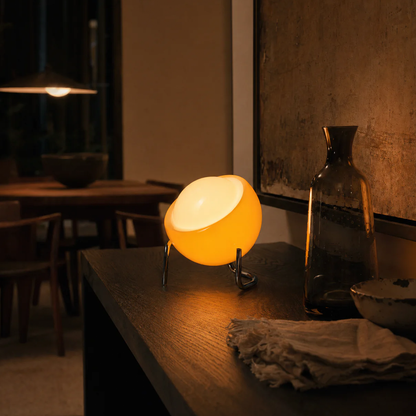 Portable Spherical Table Ambient Lamp, Freestanding Warm Tone Cordless Night Light For Indoor Display Surfaces
