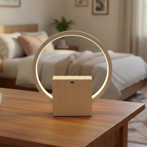 Circular Ring Wake-Up Ambient Lamp, Multi-Functional Bedside Time Display Device With Sleep-Soothing Audio Functions Smart Alarm Clock