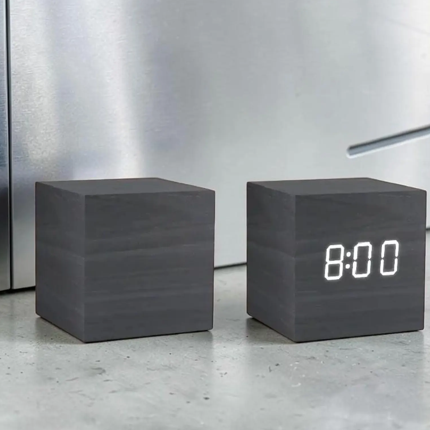 Cube Shaped Digital Alarm Timer, Sound-Activated Bedside Clock With Adjustable Screen Brightness And Thermometer Function